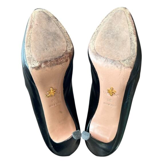 Prada Women’s Vintage Round Toe Platform Black Leather Pumps High Heels Size 38 - Picture 8 of 10